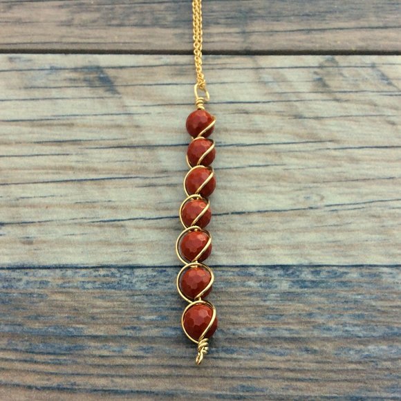 Red Jasper necklace, Root chakra, 14k Gold filled, crystal healing - Picture 4 of 7